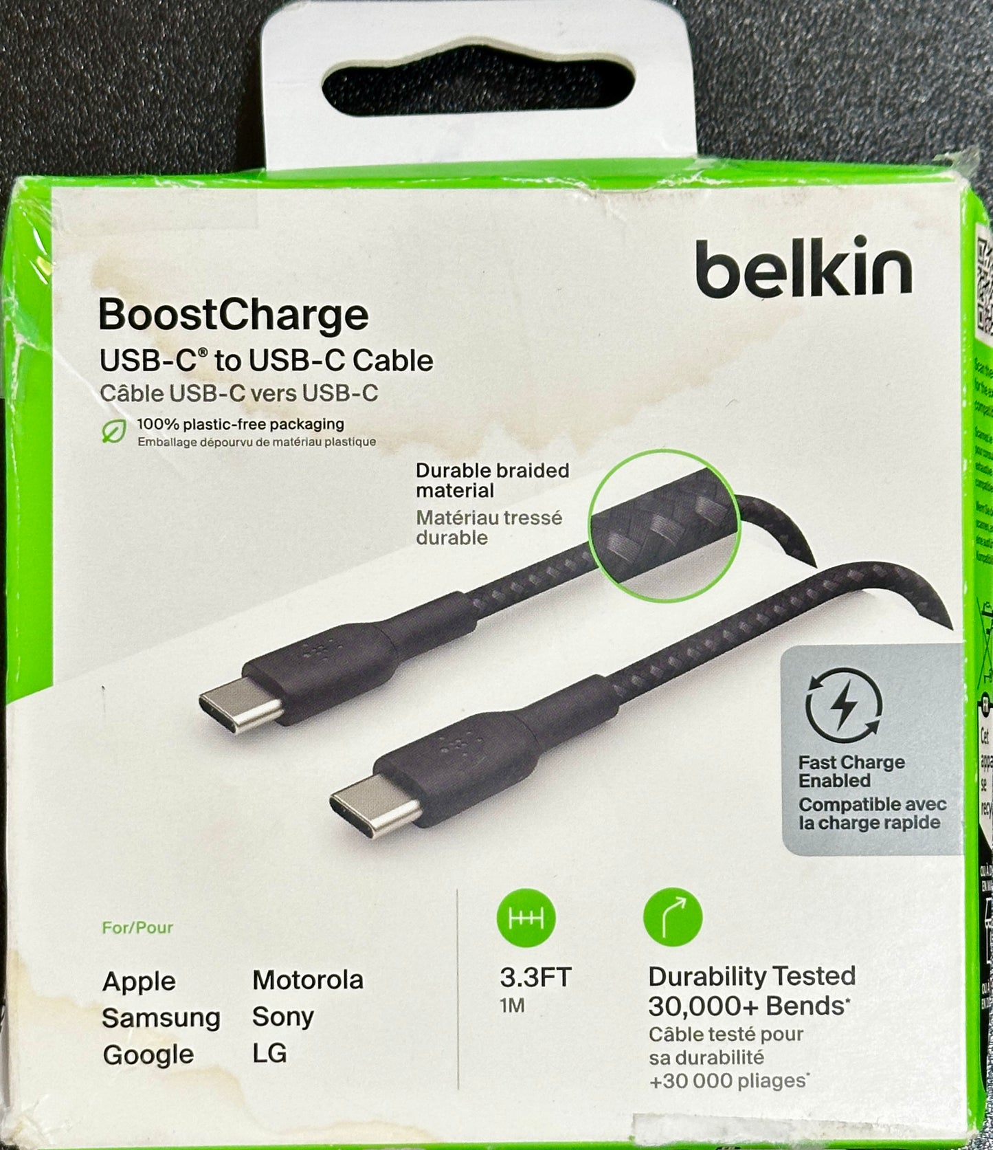 Belkin BoostCharge Braided USB-C to USB-C Cable (1M/3.3ft)