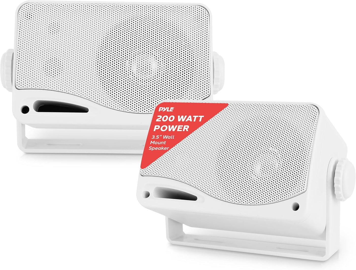 Pyle PLMR24 3.5" 200W 3-Way Marine Audio Speakers Outdoor