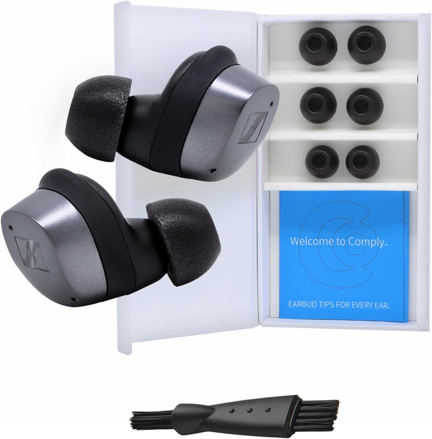 Comply TrueGrip Premium Memory Foam Replacement Earbud Tips for Sennheiser