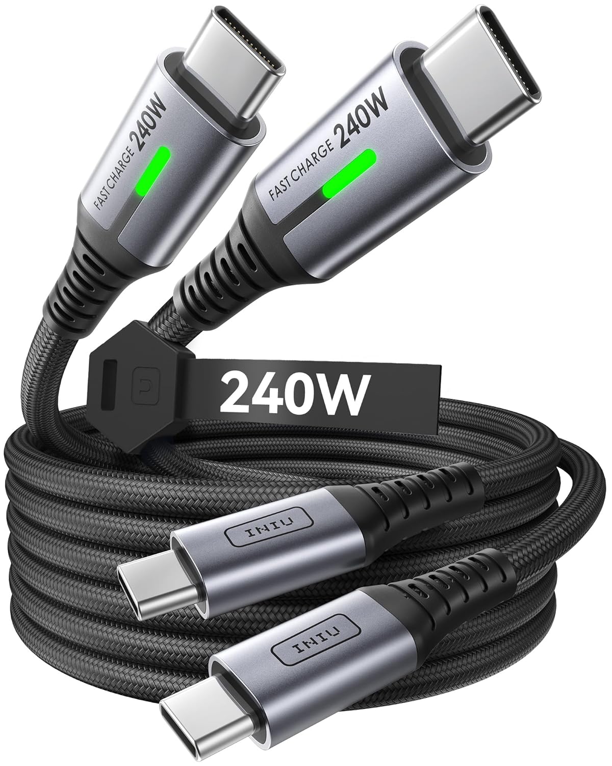 INIU USB C to USB C Cable 240W 6.6ft 2-Pack Fast Charging