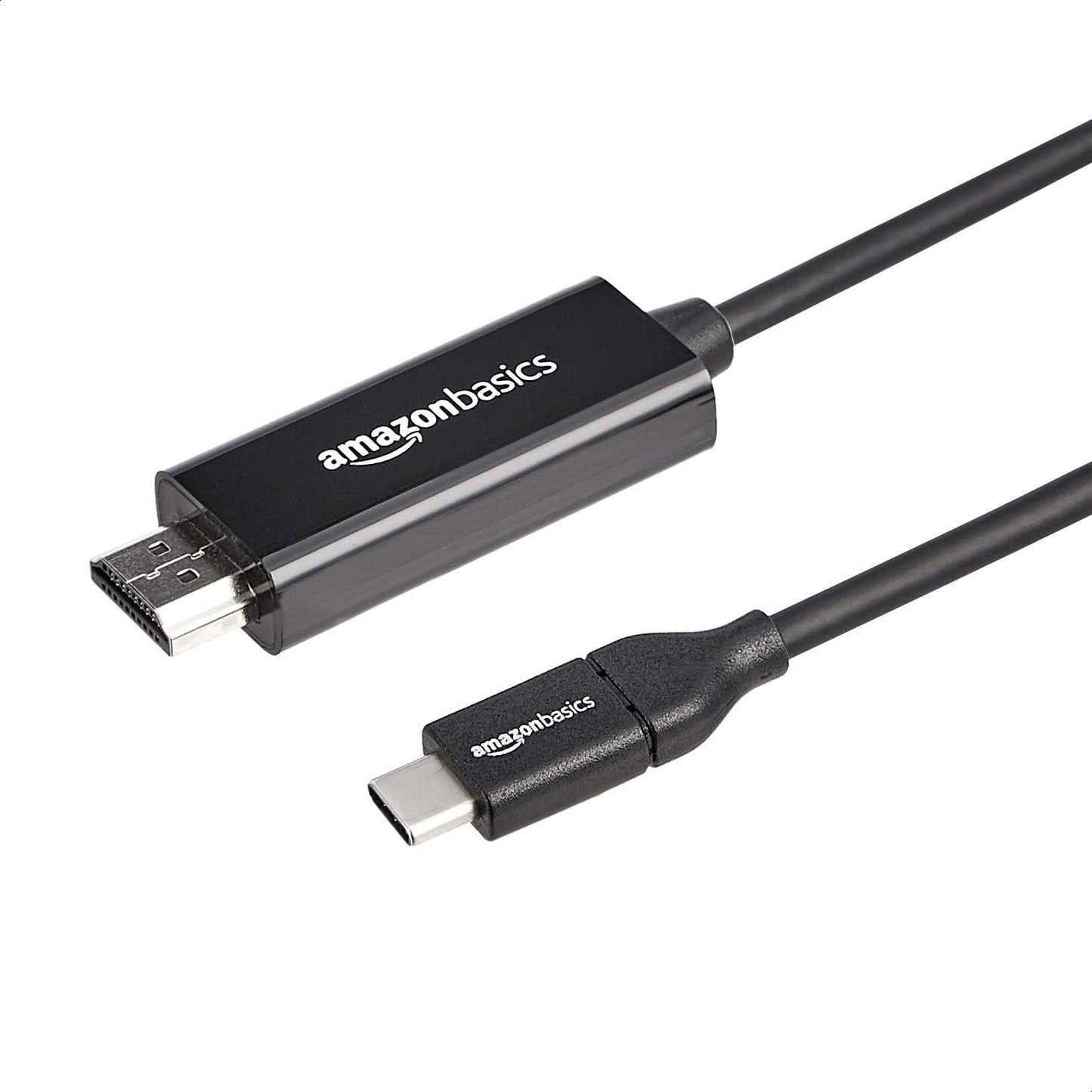 Amazon Basics USB-C to HDMI Cable Adapter (Thunderbolt 3 Compatible) 4K at 30Hz, 3 Feet, Black