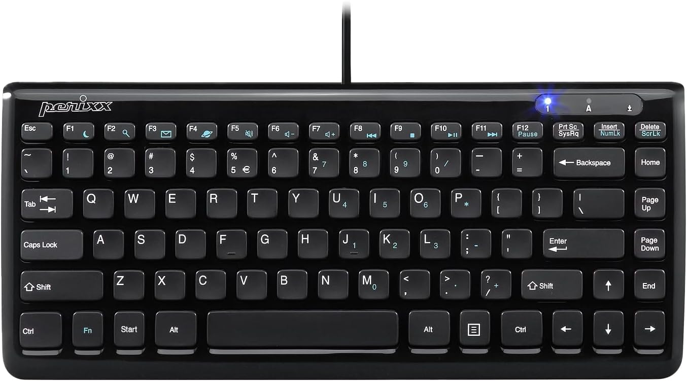 Perixx Periboard-407–Compact and Functional Mini USB Keyboard (OPEN BOX)