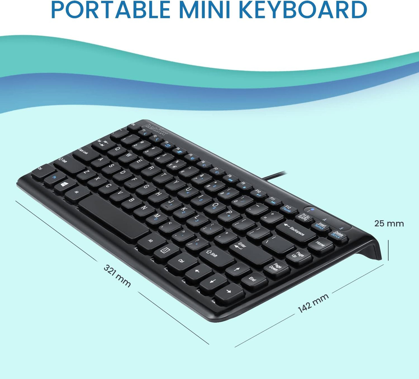 Perixx Periboard-407–Compact and Functional Mini USB Keyboard (OPEN BOX)