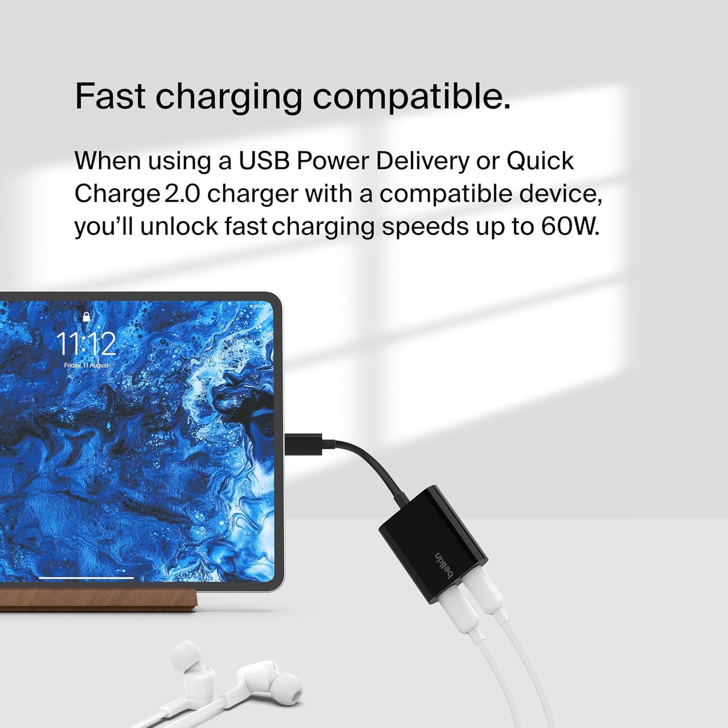 Belkin RockStar USB-C Audio + Charge Adaptor F7U081BTBLK (OPEN BOX)