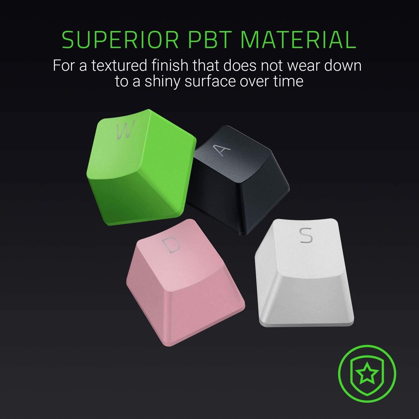 Razer PBT Keycap Upgrade Set – Black 120 Keys US Layout RGB Compatible