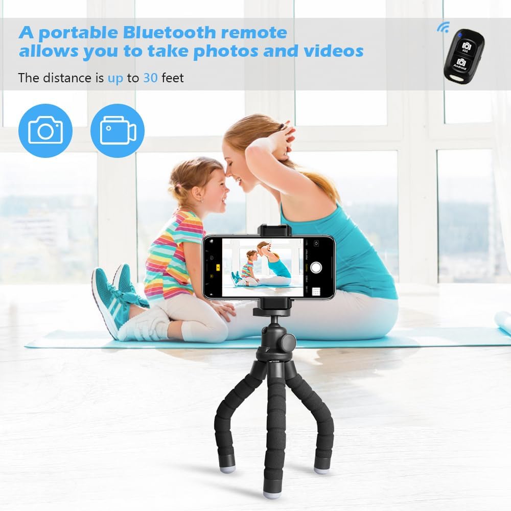 UBeesize Phone Tripod Portable and Flexible Tripod with Wireless Remote