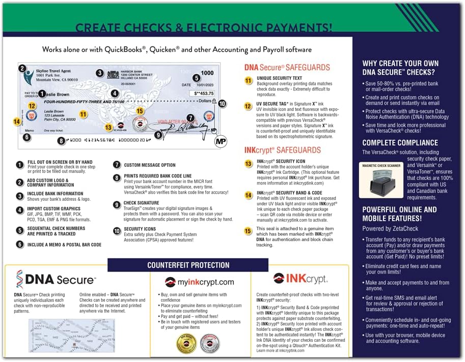 VersaCheck X9 Gold 2024 for Quickbooks - 5 User License