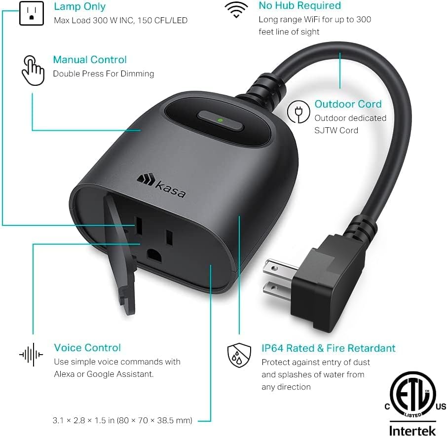 Kasa Smart Wi-Fi Outdoor Dimmer KP405