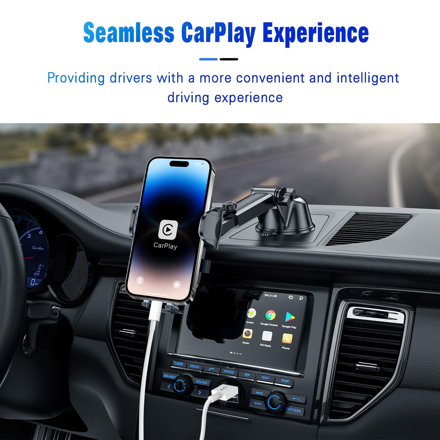 Carplay Cable, 6ft Car Charging Cable, USB A to Lightning Cable (OPEN BOX)