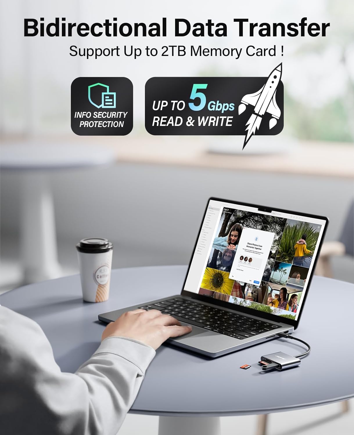 Hicober USB C to SD Micro SD Memory Card Reader (OPEN BOX)