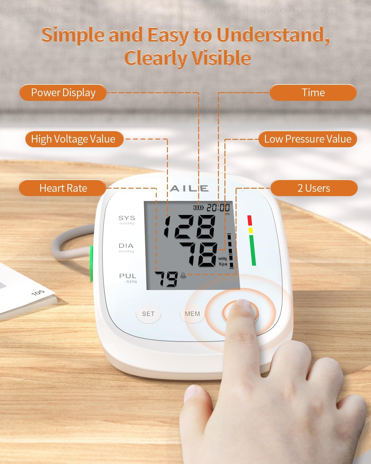 Blood Pressure Monitor AILE X5 Blood Pressure Machine Upper Arm Large (OPEN BOX)