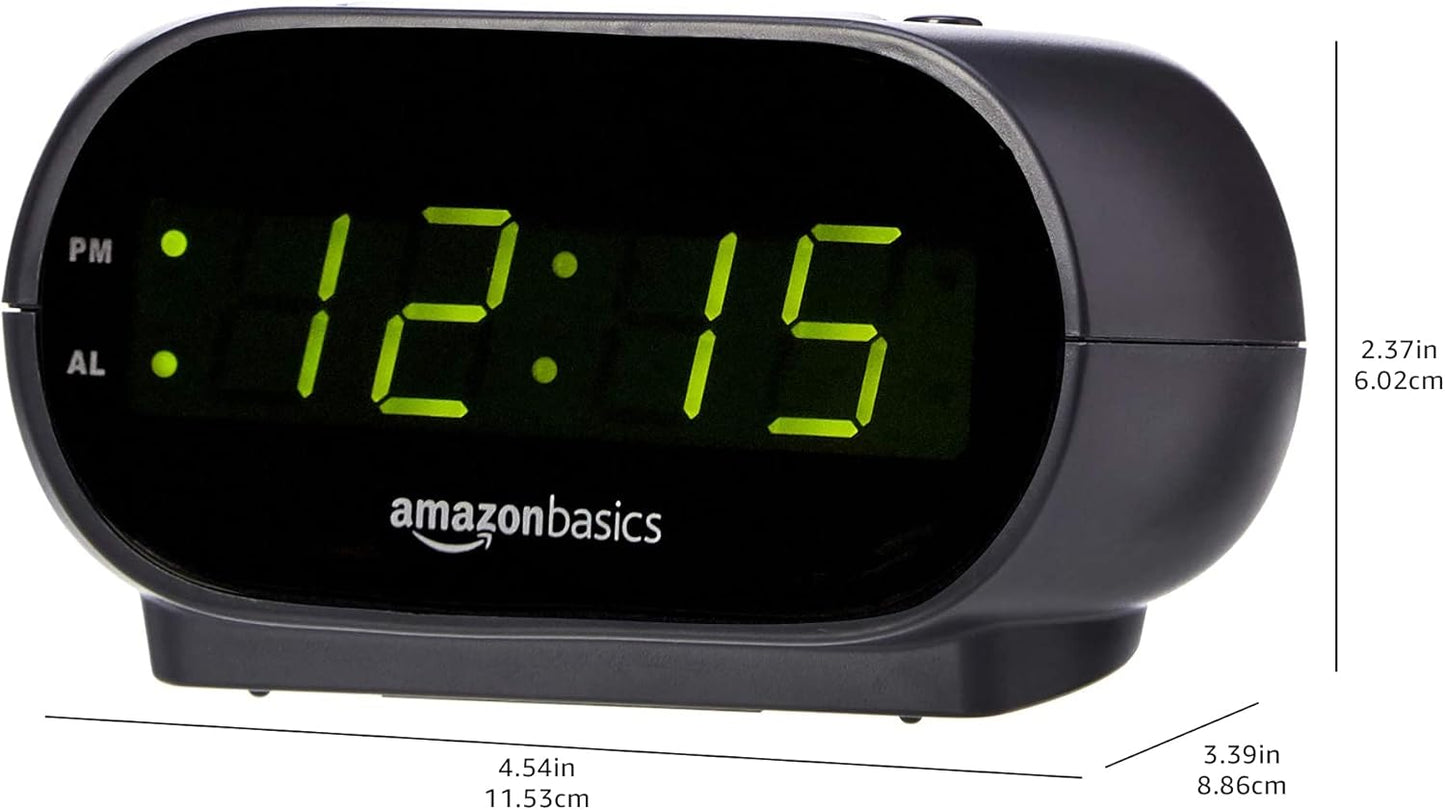 Amazon Basics Small Digital Alarm Clock – LED Display