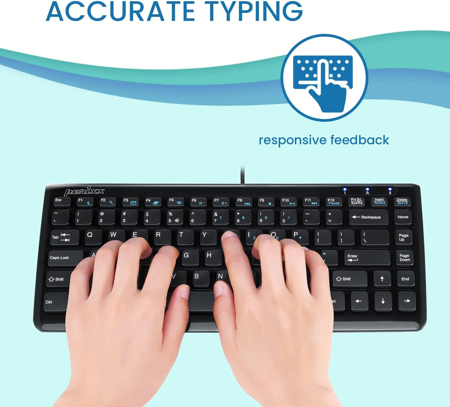 Perixx Periboard-407–Compact and Functional Mini USB Keyboard (OPEN BOX)