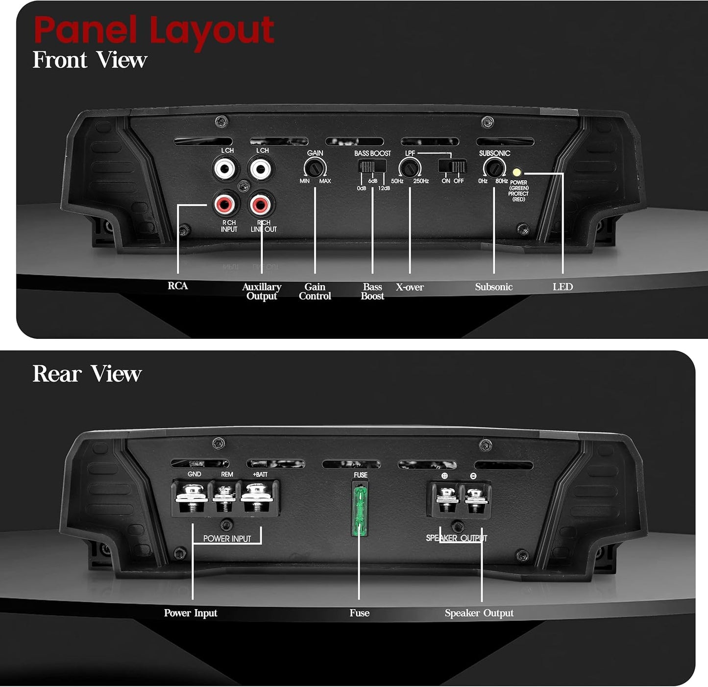 Pyle Lanzar HTG138 Mono-Block MOSFET Car Amplifier