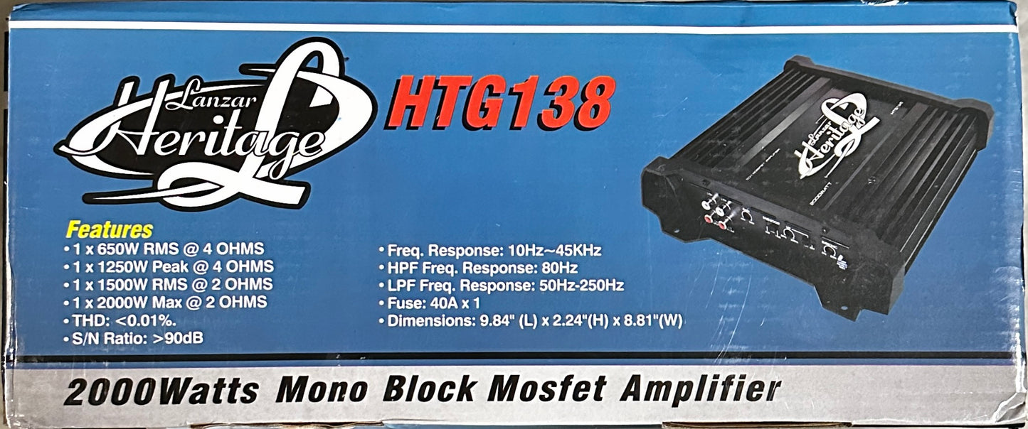 Pyle Lanzar HTG138 Mono-Block MOSFET Car Amplifier