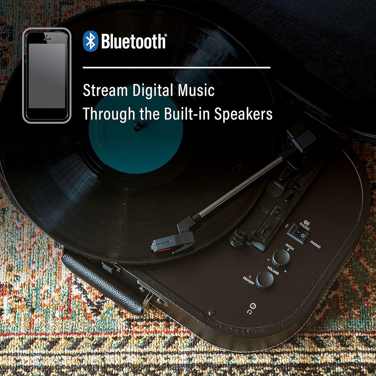 Crosley CR8009B-BK Discovery Portable Turntable with Bluetooth In