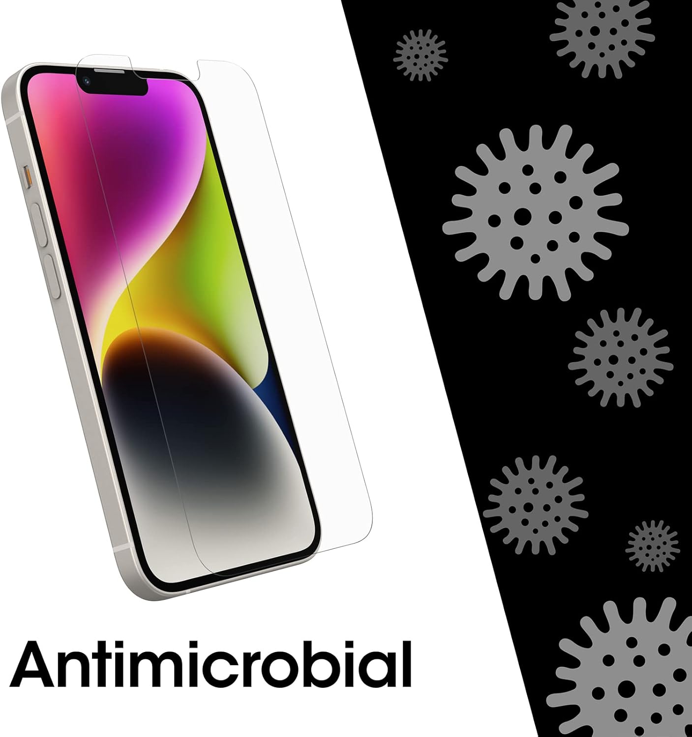 OtterBox AMPLIFY Antimicrobial Blue Light Glass Screen Protector for iPhone 14, iPhone 13, and iPhone 13 Pro