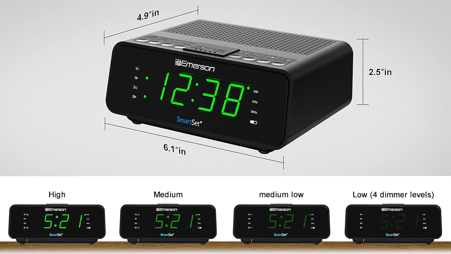 Emerson SmartSet Dual Alarm Clock Radio – AM/FM