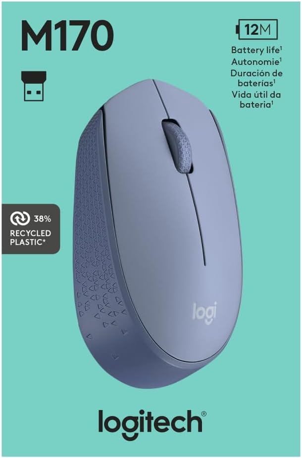 Logitech M170 Wireless Mouse for PC, Mac, Laptop, 2.4 GHz with USB Mini Receiver (OPEN BOX)