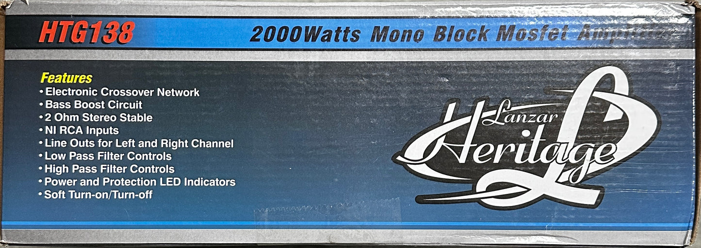 Pyle Lanzar HTG138 Mono-Block MOSFET Car Amplifier