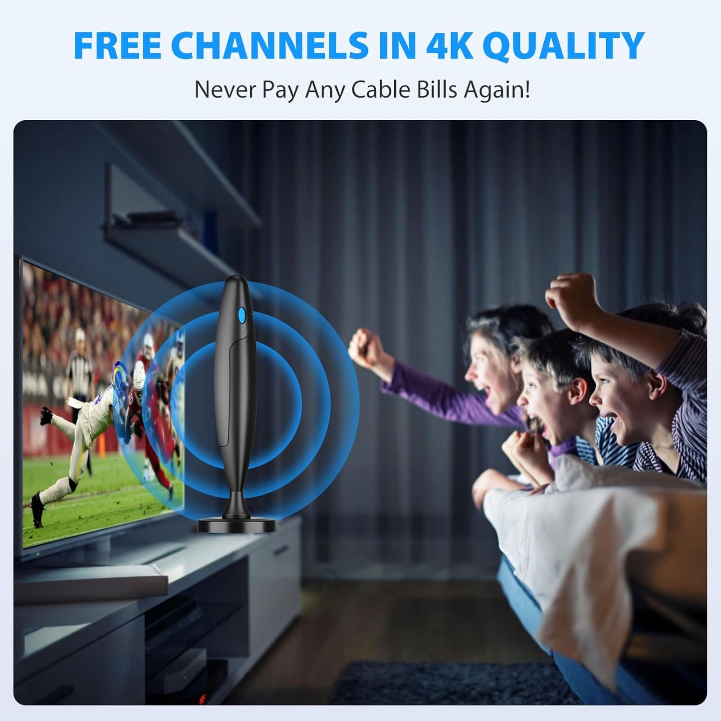 Qtbvae HD Digital TV Antenna Indoor/Outdoor w/ Amplifier Signal Booster