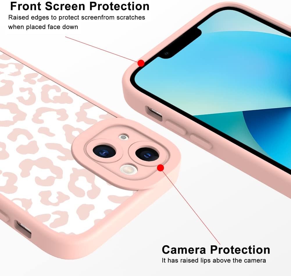 for Case Pink Leopard iPhone 13 Case with Camera Protection (OPEN BOX)