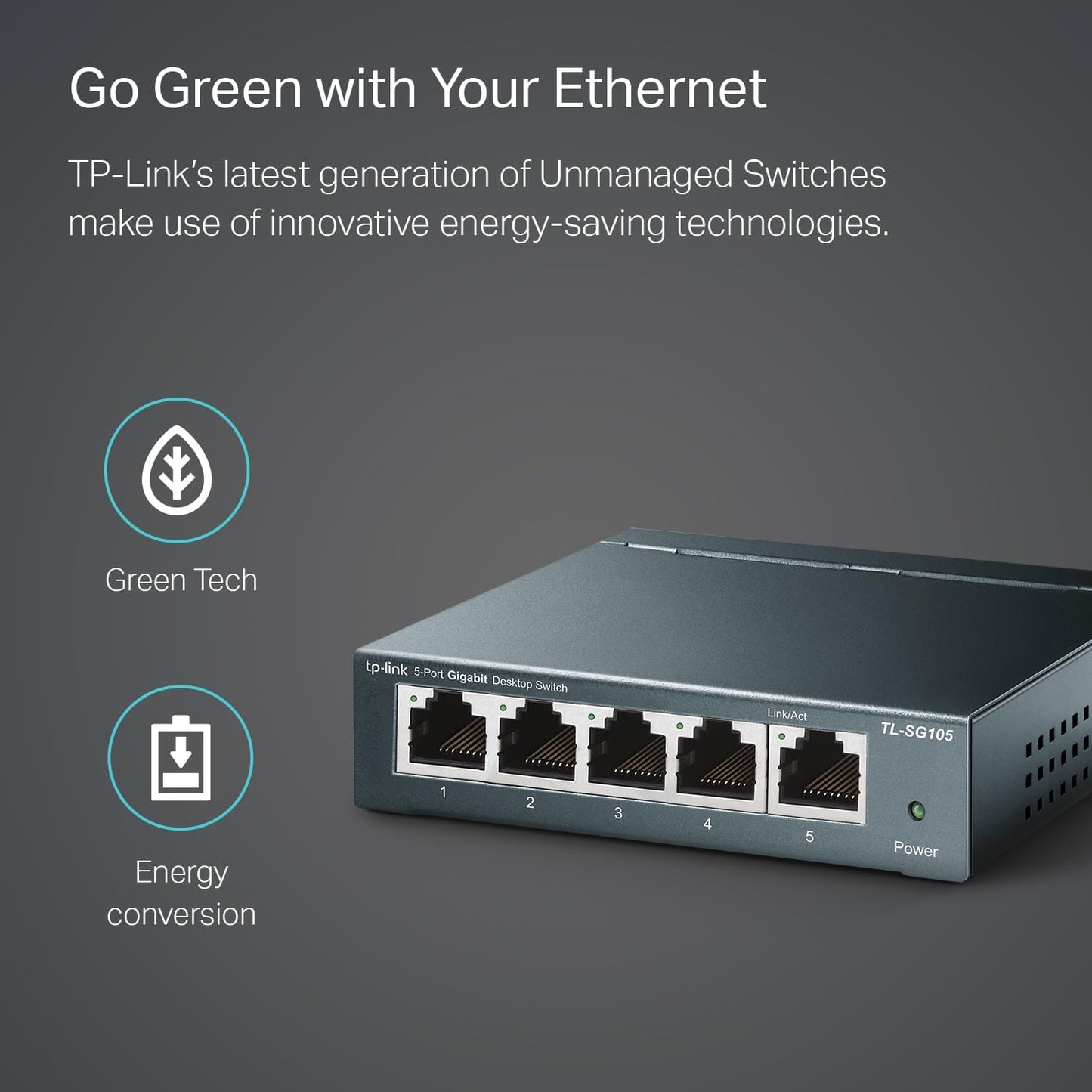 TP-Link TL-SG105 5-Port Gigabit Unmanaged Ethernet Switch