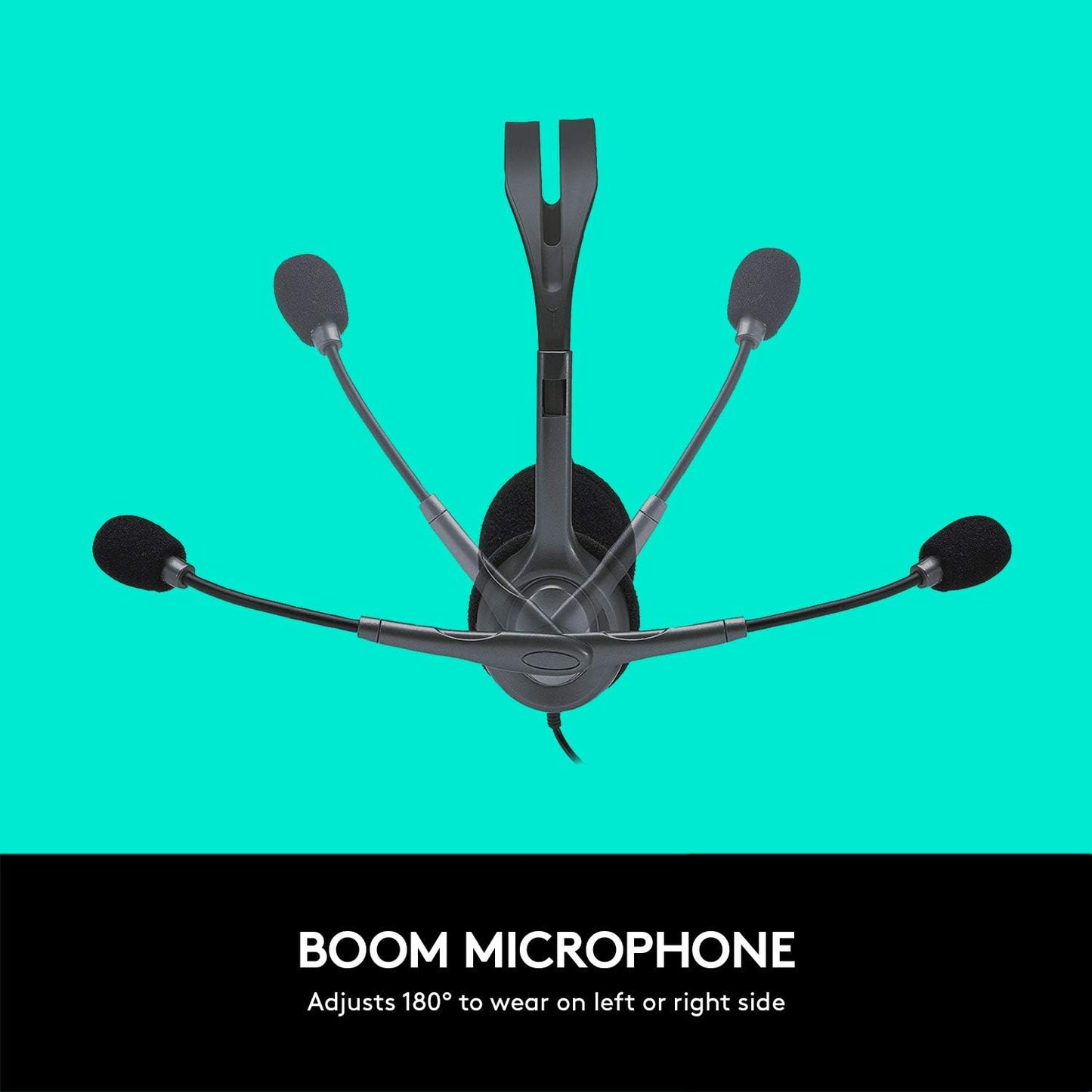 Logitech H111 Wired Stereo Headset with Noise-Cancelling Mic – 3.5mm Jack – Black