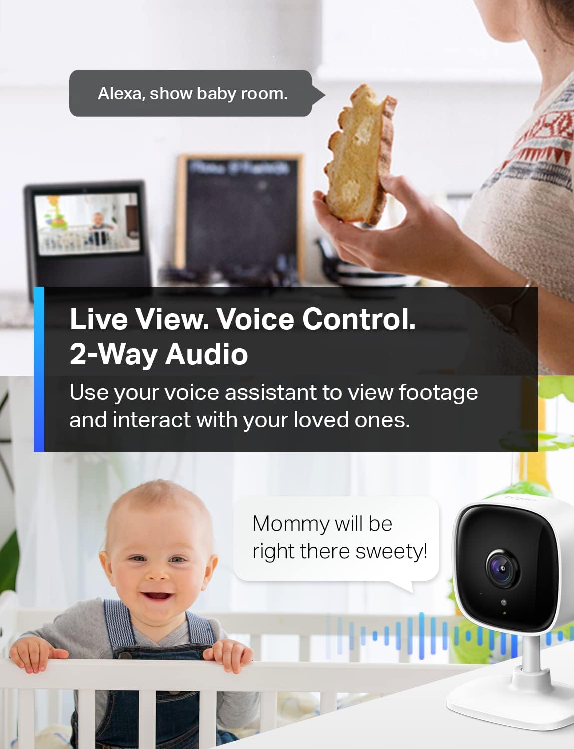 Tp-Link Tapo C100 Home Security Wi-Fi Camera, 1080P Full HD (OPEN BOX)