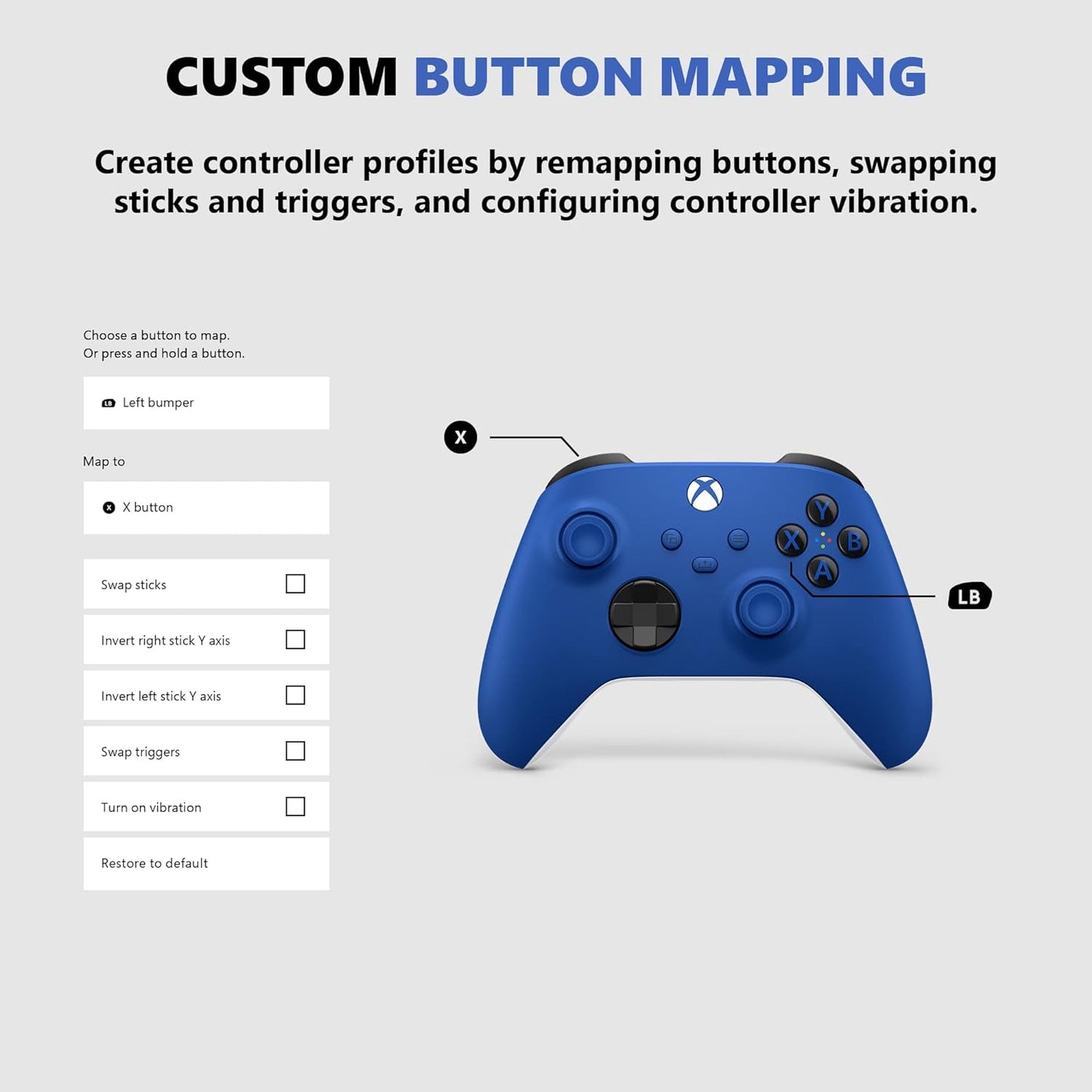 Microsoft Xbox Wireless Controller - Shock Blue (NO BOX)