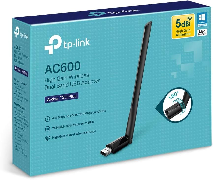 TP-Link USB Wifi Adapter for PC AC600Mbps (Archer T2U Plus)