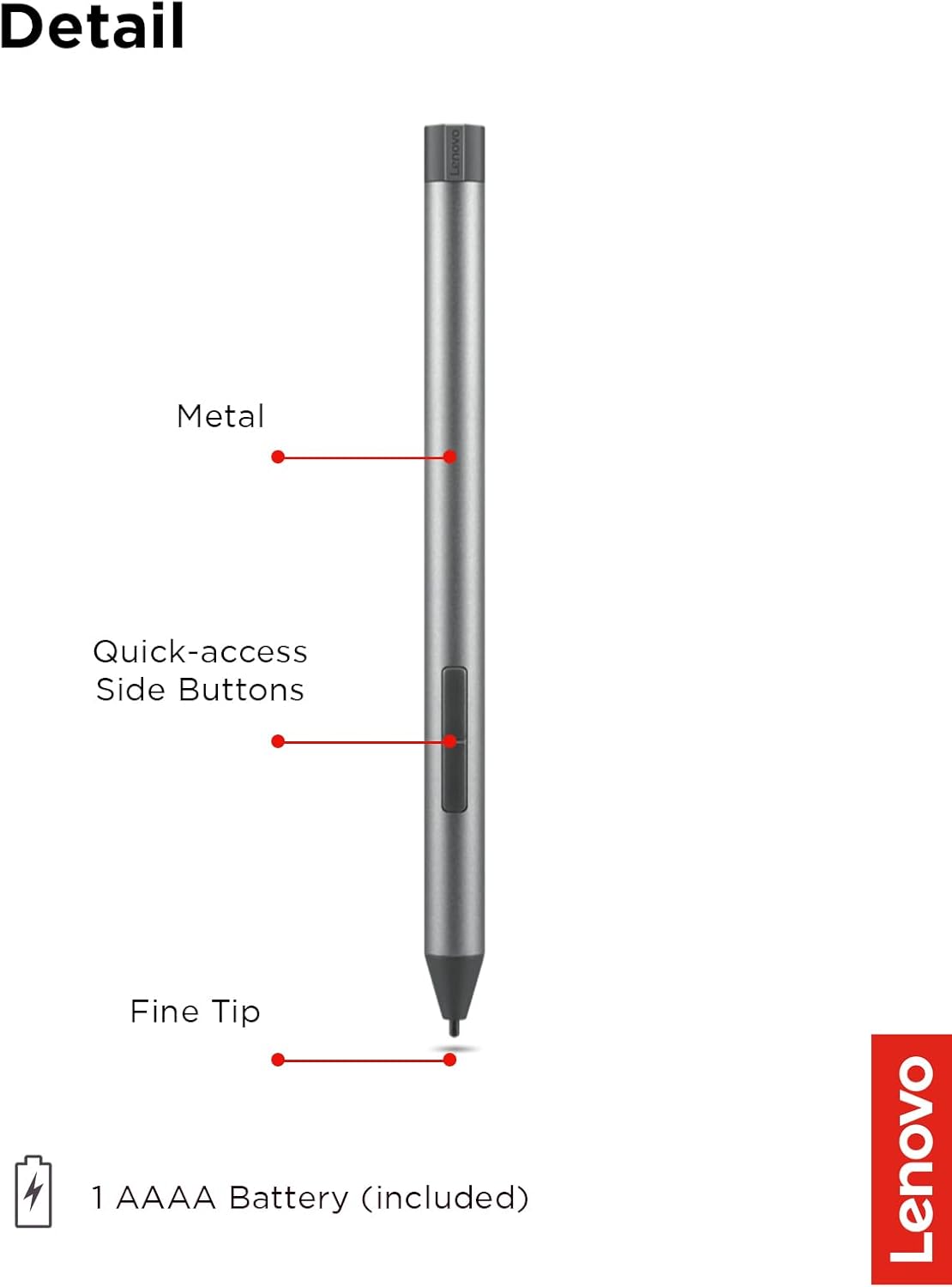 Lenovo Digital Pen 2 ā 4,096 Pressure Levels, Ultra-Tactile ā Compatible with Yoga & IdeaPad Flex Series