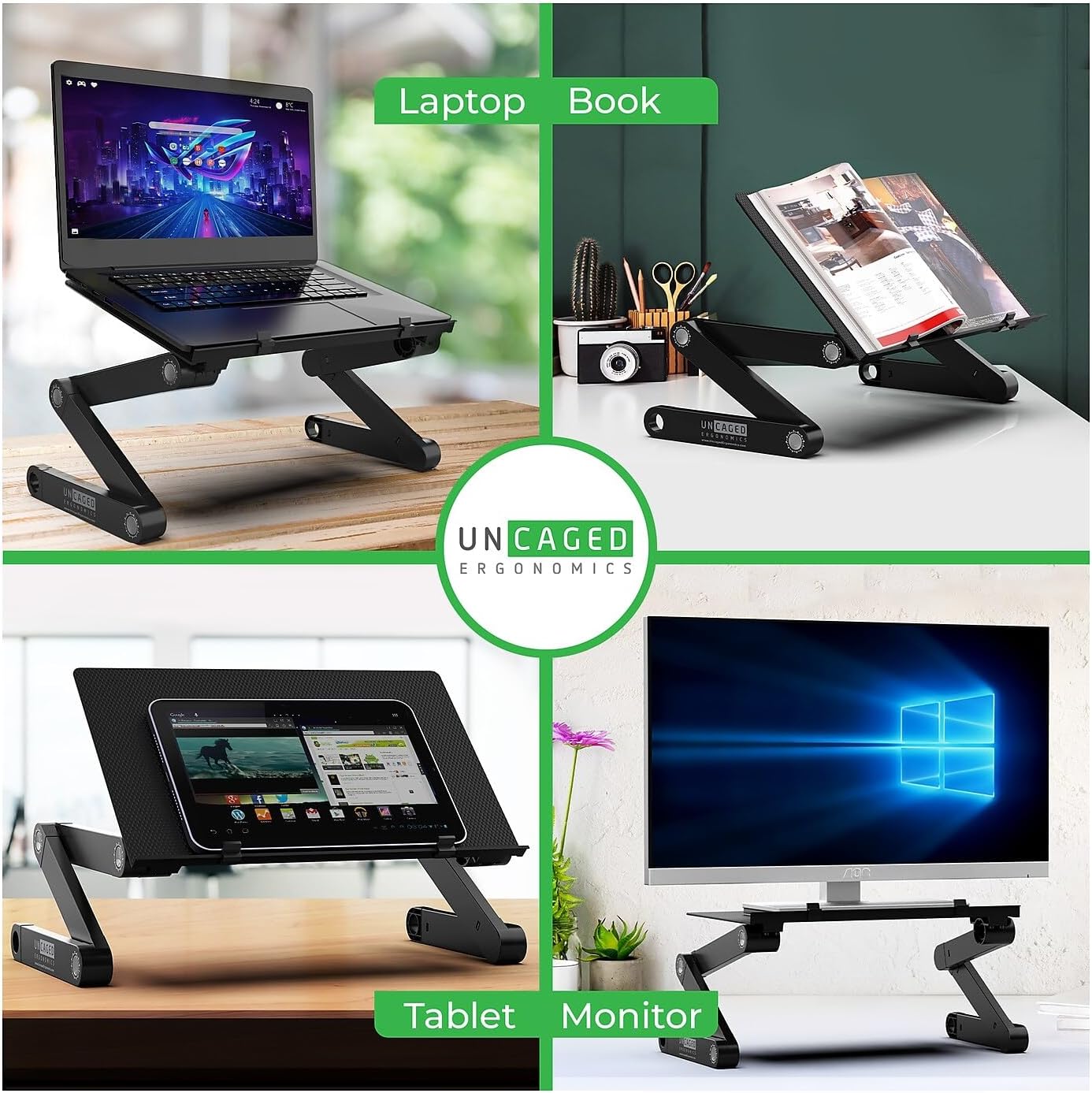 WorkEZ Adjustable Laptop Stand – Foldable Ergonomic Desk & Bed Laptop Holder