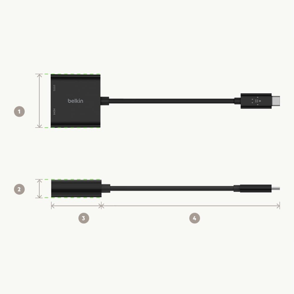 Belkin USB C to HDMI Adapter + USBC Charging Port, 4K UHD Video (OPEN BOX)