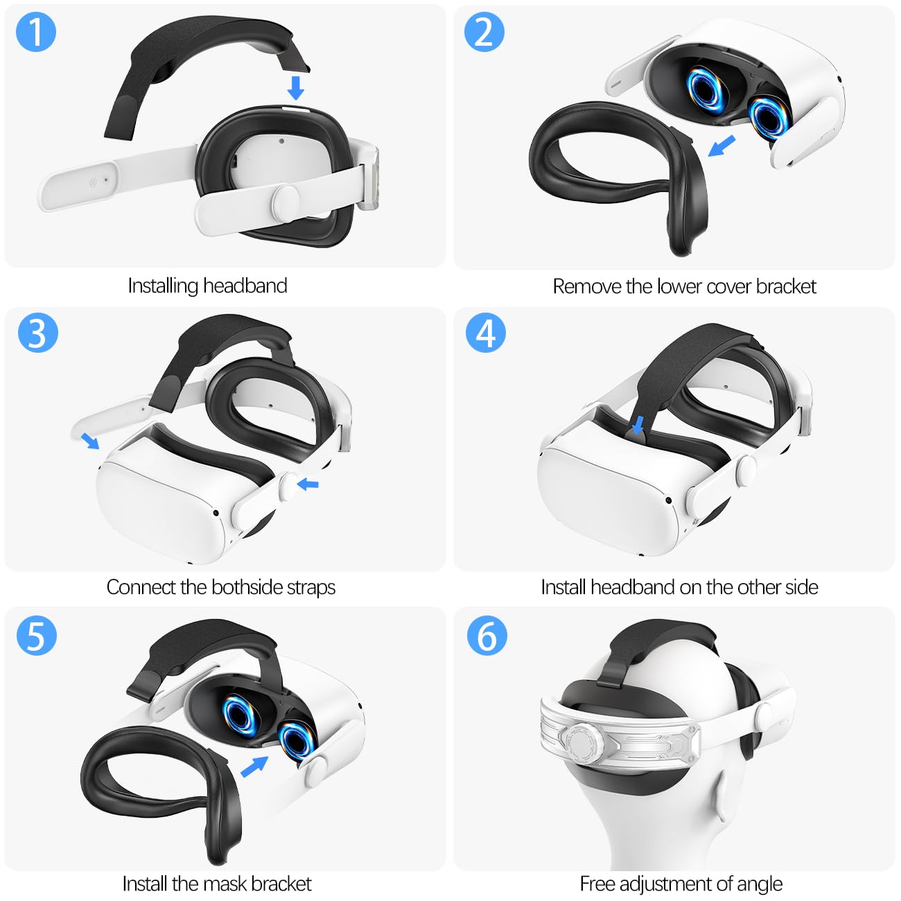 Head Strap for Meta Quest 2 VR – Elite Adjustable Cushion Oculus Replacement