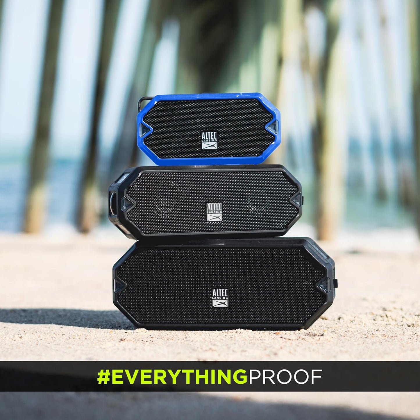 Altec Lansing HydraMini Bluetooth Speaker – Waterproof LED – Royal Blue – OPEN BOX