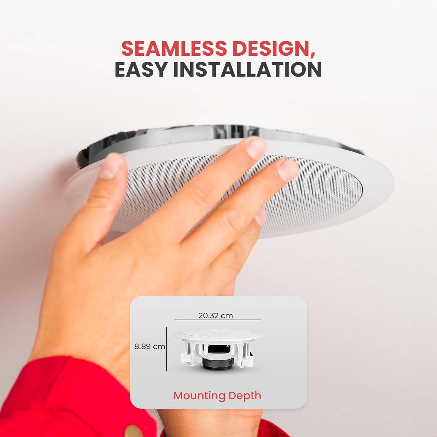 Pyle PDIC61RD 6.5" In-Ceiling/In-Wall 2-Way Speakers Pair ā 200W Flush Mount