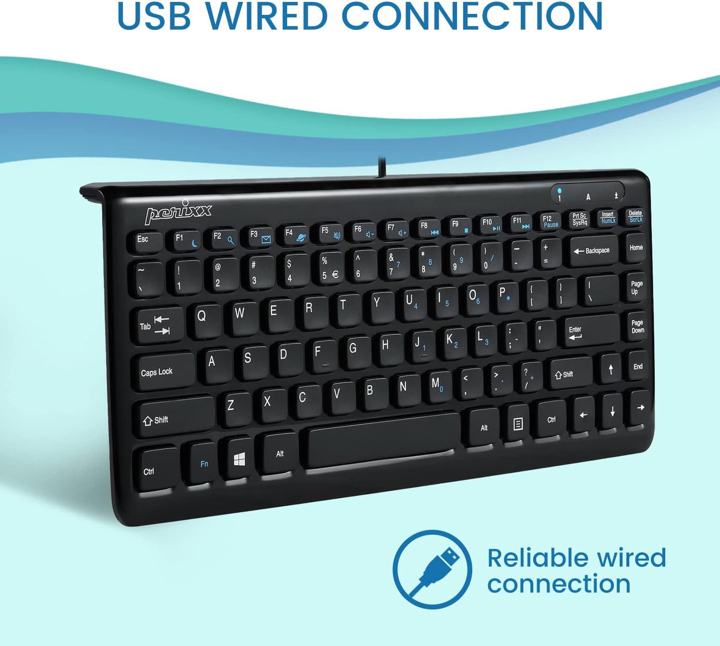 Perixx Periboard-407–Compact and Functional Mini USB Keyboard (OPEN BOX)
