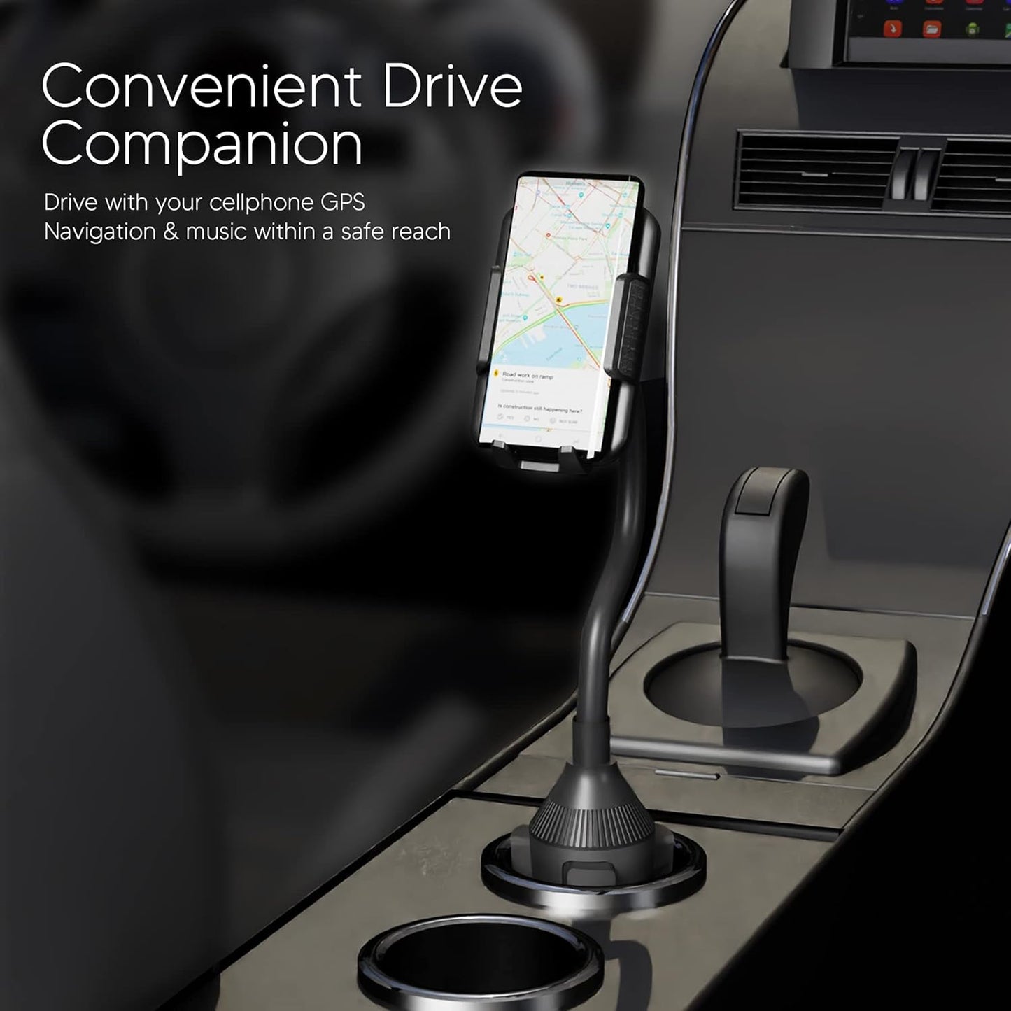 TALK WORKS 8" Gooseneck Car Cupholder Phone Mount – iPhone & Smartphones