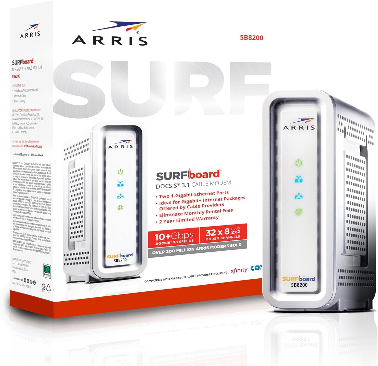 ARRIS (SB8200) - Cable Modem - Fast DOCSIS 3.1 , Approved for Comcast Xfinity (OPEN BOX)