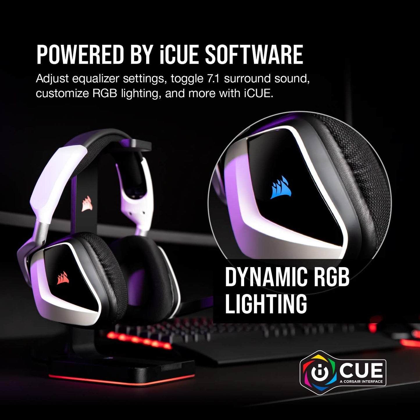 CORSAIR VOID RGB ELITE Wireless Gaming Headset – 7.1 Surround Sound