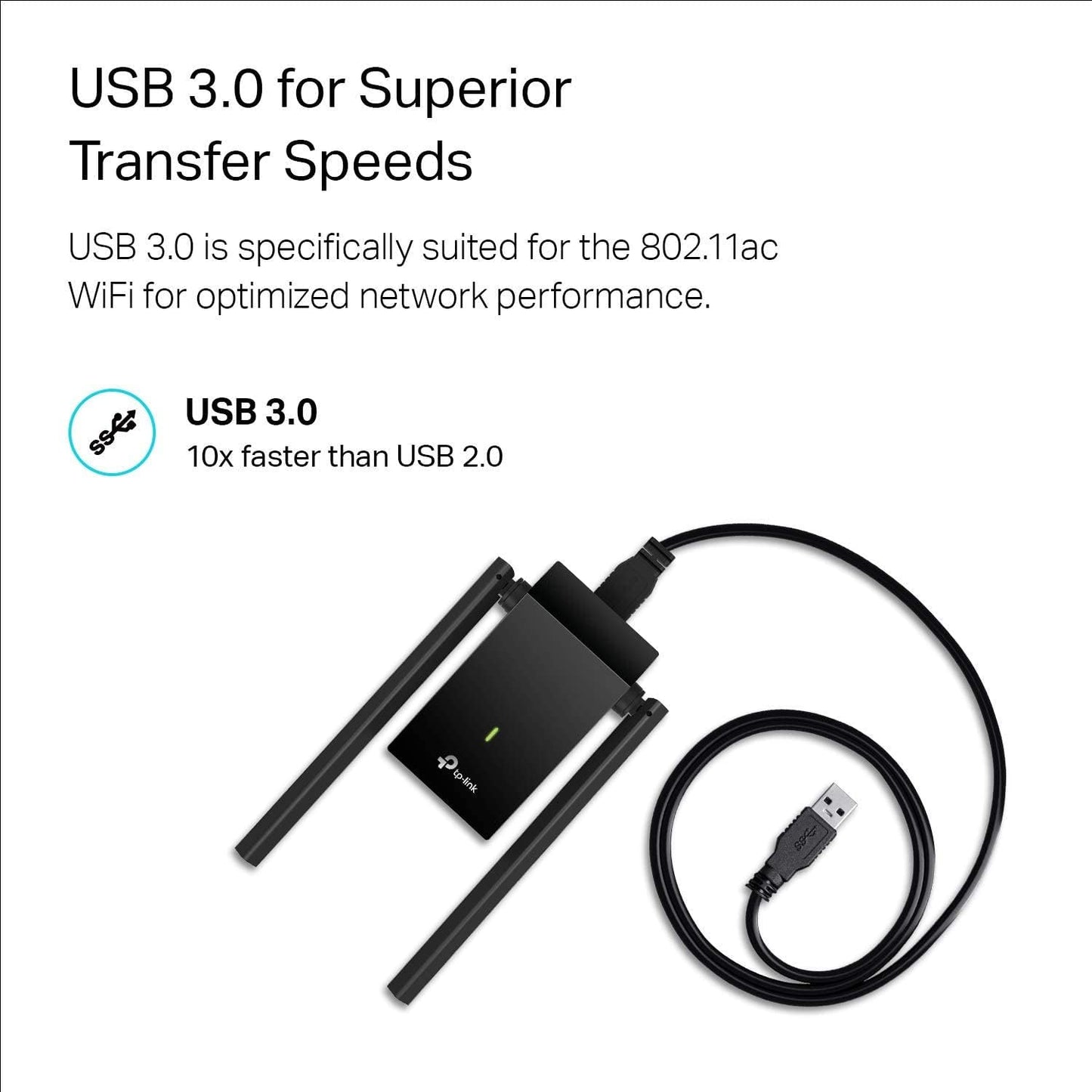 TP-Link USB WiFi Adapter, AC1300Mbps Dual Band T4U PLUS (OPEN BOX)