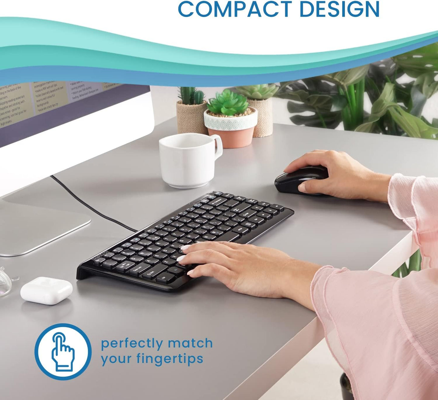 Perixx Periboard-407–Compact and Functional Mini USB Keyboard (OPEN BOX)