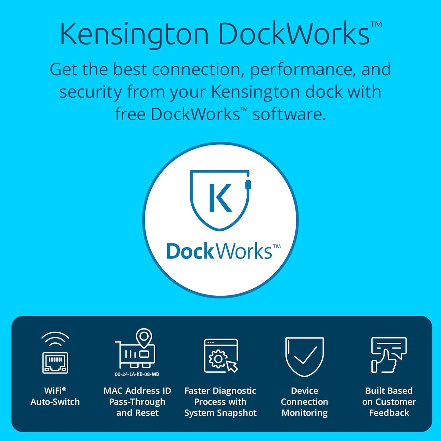Kensington SD2500T Thunderbolt 3 and USB-C Docking Station Dual 4K 60W PD