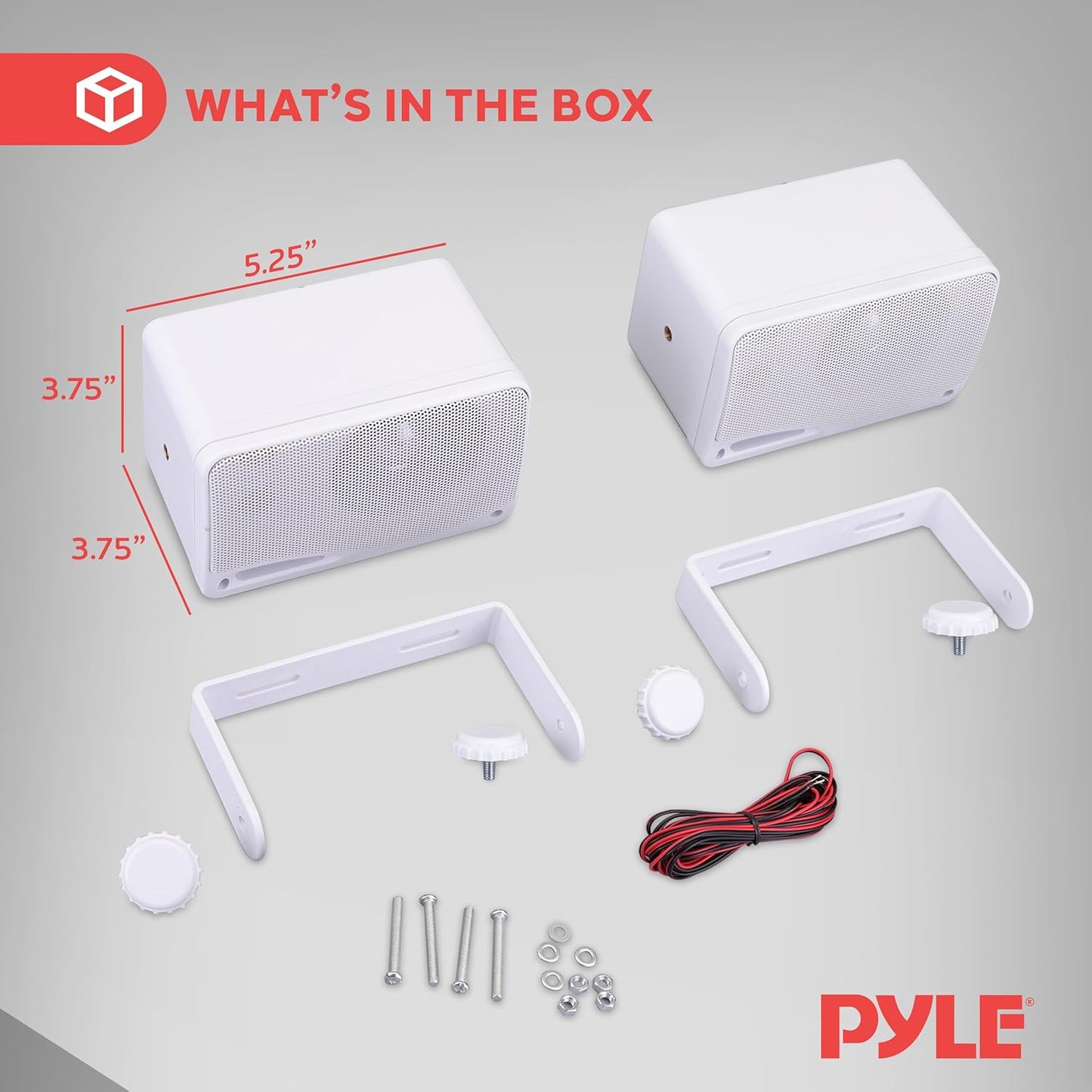 Pyle PLMR24 3.5" 200W 3-Way Marine Audio Speakers Outdoor