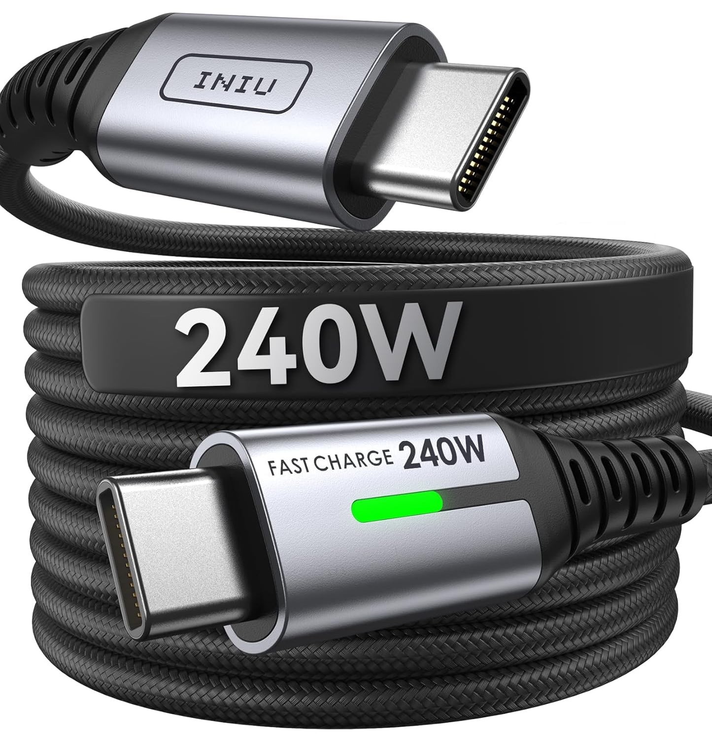 INIU USB C to USB C Cable 240W 6.6ft 2-Pack Fast Charging