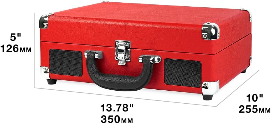 Victrola Journey Bluetooth Suitcase Record Player – 3-Speed Turntable, Built-in Speakers, Turquoise