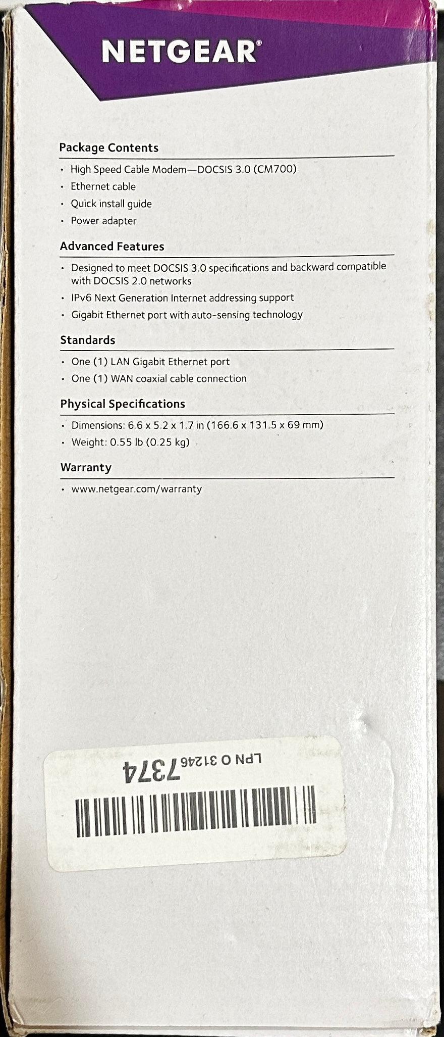 NETGEAR Cable Modem CM700 (OPEN BOX)