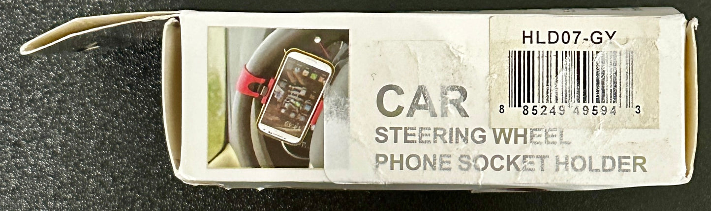 Reiko Steering Wheel Phone Mount – Adjustable Holder for 3.5" Devices – Gray