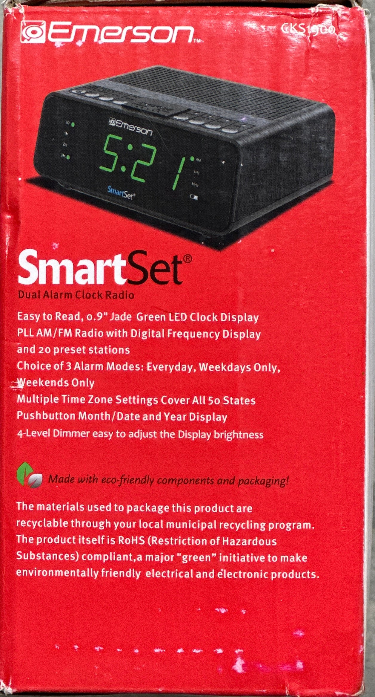 Emerson SmartSet Dual Alarm Clock Radio – AM/FM